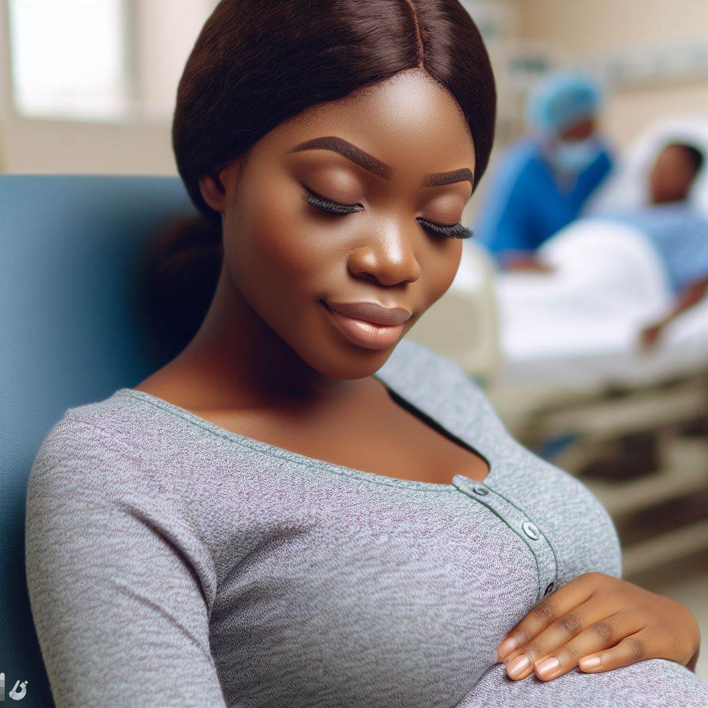 A real black pregnant female Nigerian for antenatal care